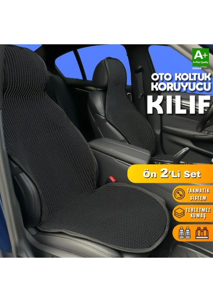 Oto Koltuk Koruyucu Kılıf Siyah Universal 2 Parça Ön