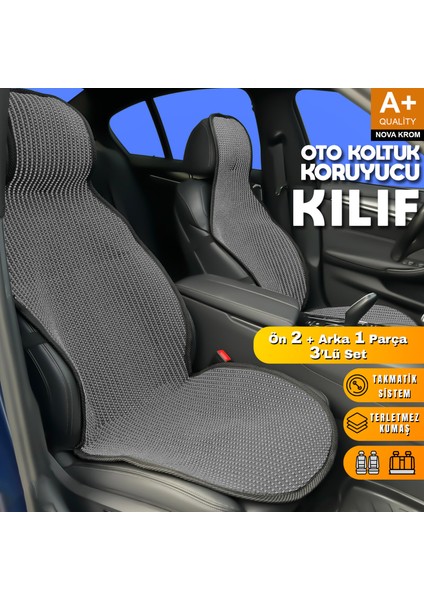 Oto Koltuk Koruyucu Kılıf Füme Universal 2+1 Parça Ön Arka