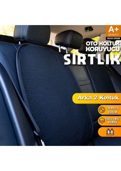 Oto Arka Koltuk Sırt Koruyucu Kılıf Siyah Universal 2 Parça