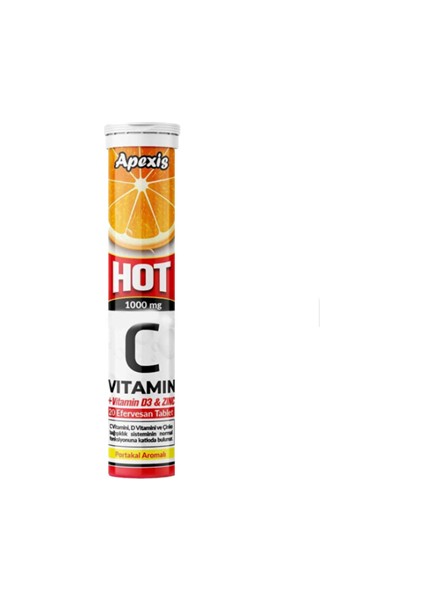 Vitamin C Çinko Hot Efervesan Tablet 20 Li ( 1 Adet )