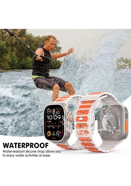 Apple Watch 10 9 8 7 6 Se Ultra Uyumlu 42 44 45 46 49MM Çift Renk Bakla Desen Hibrit Silikon Kordon modelleri