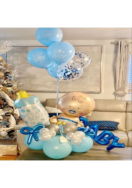 Baby Shower Hastane Oda Kapısı Süsleme Baby Shower Erkek Balon Seti Süsü