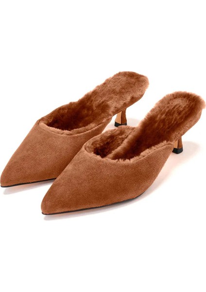 Brenda 2.0 Süet Shearling Kadın Mule Topuklu Terlik fiyatları