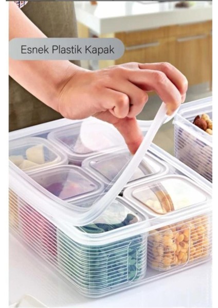 Renkli 7 Parça Kahvaltı ve Saklama Seti, Sızdırmaz Kapaklı, Çerezlik fiyatları