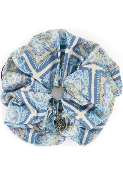 Printed Scrunchie Saç Lastiği 10X10 Cm, Renkli ve Yumuşak Dokulu Aksesuar