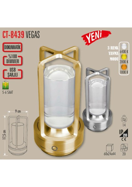 -CT-8439-VEGAS Şarjli Masa Lambasi Gnzrz fırsatları