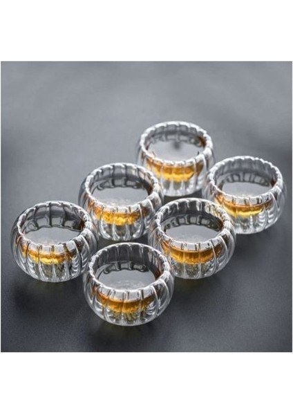 Desenli Cam Mini Sosluk, Şekerlik, Kahvaltılık, Sunum Kase, Çift Cidarlı, Şık Tasarım