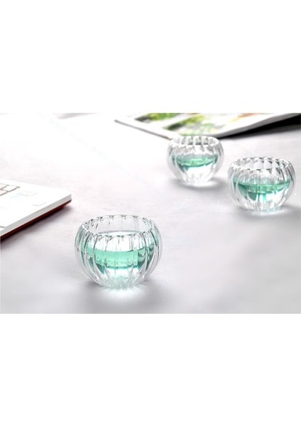 Desenli Cam Mini Sosluk, Şekerlik, Kahvaltılık, Sunum Kase, Çift Cidarlı, Şık Tasarım