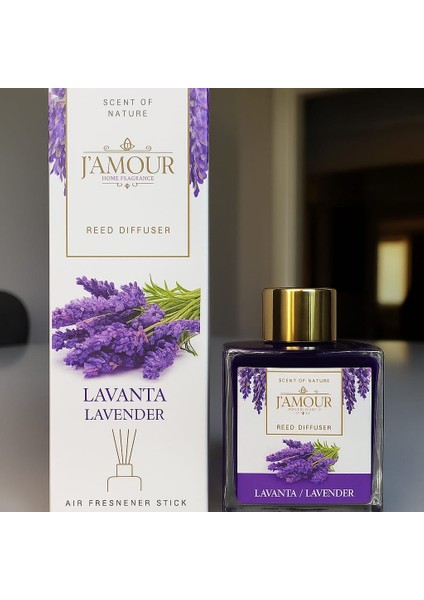 Lavanta Bambu Çubuklu Oda Kokusu 100 ml – Ferah Lavanta Aromasıyla Doğal Ortam Kokusu