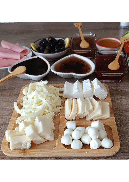 Doğal Ahşap 4 Bölmeli Kahvaltı ve Sunum Tabağı, 20 Cm, Çerez ve Meze Için Uygun fiyatları