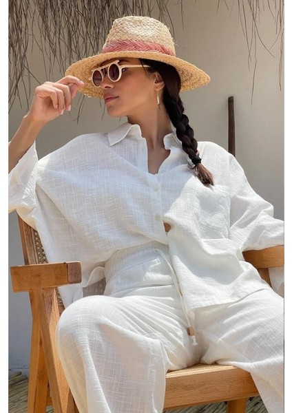 Düşük Kollu Oversize Gömlek