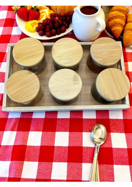 Borosilikat Cam Kahvaltılık ve Bambu Kapaklı Tepsi, 90X70 Mm, Şık ve Kullanışlı Tasarım modelleri