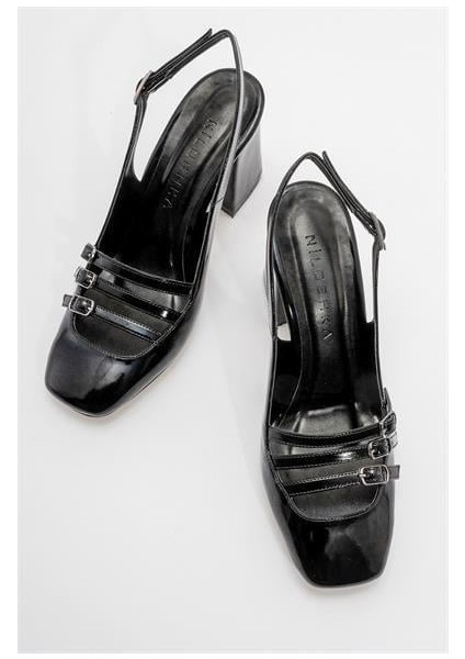 Kadın Zbro Siyah Rugan Tokalı Ayakkabı