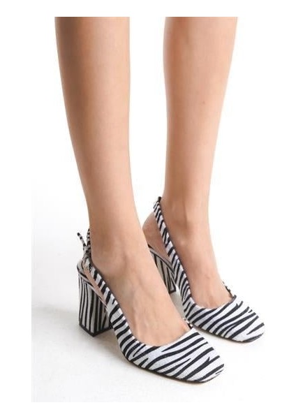 Kadın Psc Gv Zebra Desen Topuklu Ayakkabı fiyatları