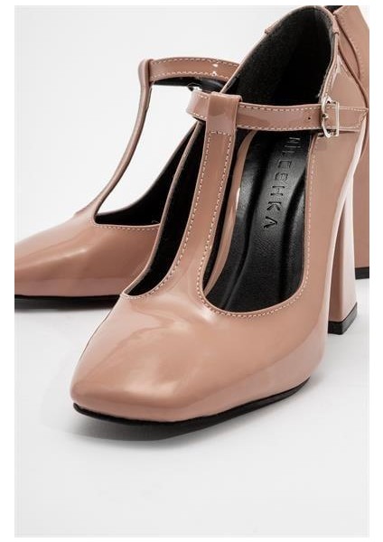 Kadın Omr Somon Rugan Kalın Topuklu Ayakkabı fiyatları