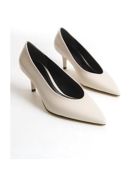 Kadın Bno Bej Gova Stiletto Ayakkabı