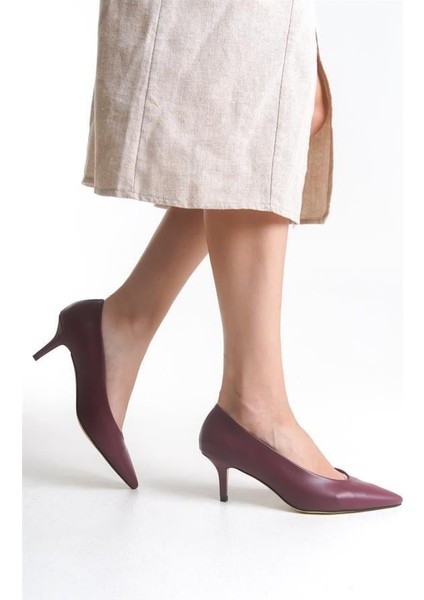 Kadın Bno Bordo Gova Stiletto Ayakkabı fırsatları