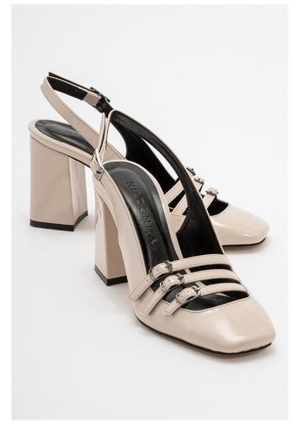 Kadın ZBRO Bej Rugan Tokalı Ayakkabı