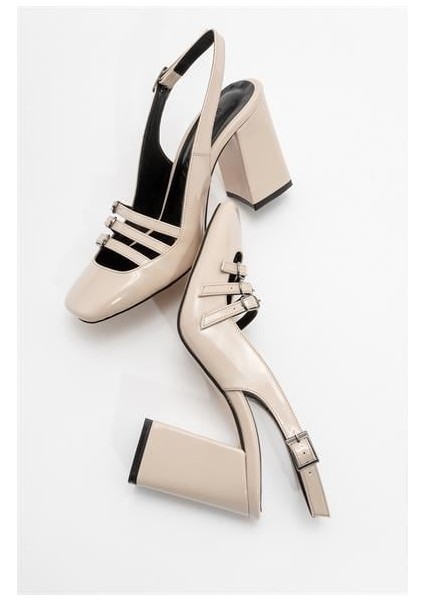 Kadın ZBRO Bej Rugan Tokalı Ayakkabı