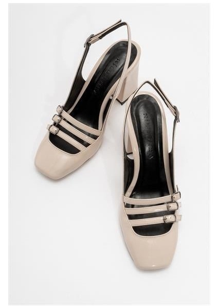 Kadın ZBRO Bej Rugan Tokalı Ayakkabı