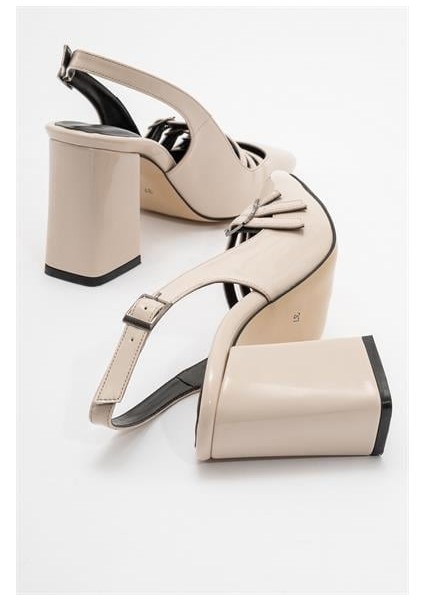 Kadın ZBRO Bej Rugan Tokalı Ayakkabı