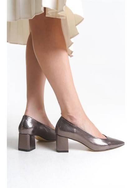 Kadın Mryln Platin Yılan Metalik Stiletto Ayakkabı fırsatları