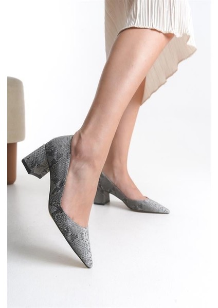 Kadın Clys Gri Yılan Stiletto Ayakkabı fırsatları