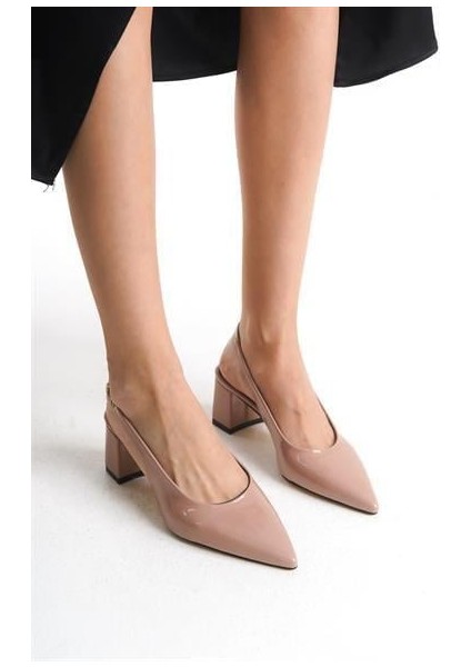 Kadın Grve Somon Rugan Arka Açık Stiletto Ayakkabı fiyatları