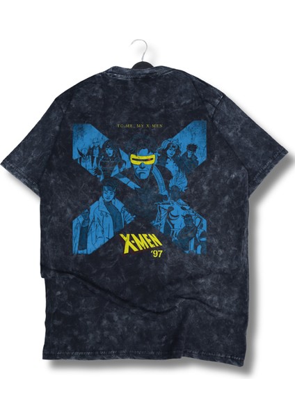Unisex To Me My X-Men 97 Yazılı Sırt Baskılı Yıkamalı T-Shirt, Oversize Mar Vel Temalı Retro Tişört modelleri