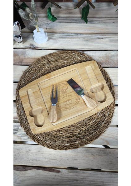 Bambu 2 Bıçaklı Peynir Tahtası ve Sunum Tabağı Oval Kenarlı fiyatları