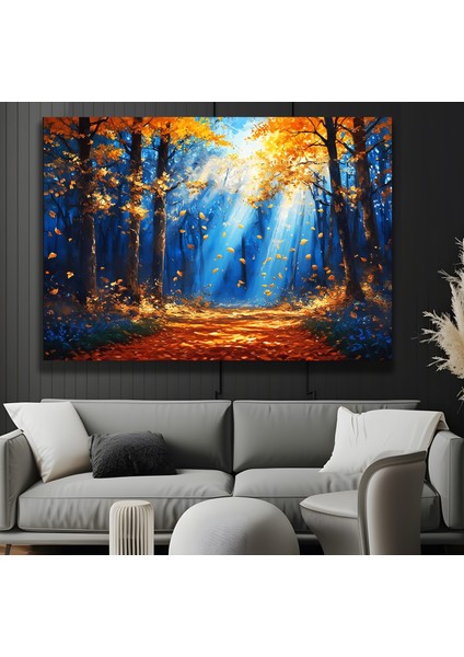 Renkli Ağaçlar Kanvas Tablo