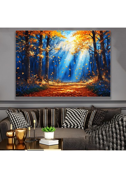 Renkli Ağaçlar Kanvas Tablo modelleri