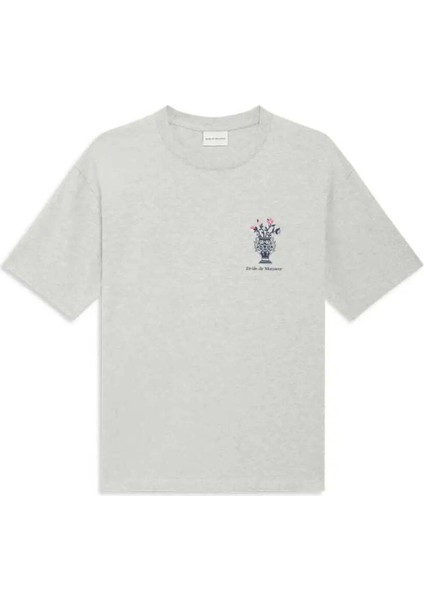 100% Pamuklu Ribanalı Gri Le T-Shirt Vase - Özel Ön Arka Baskı fiyatları