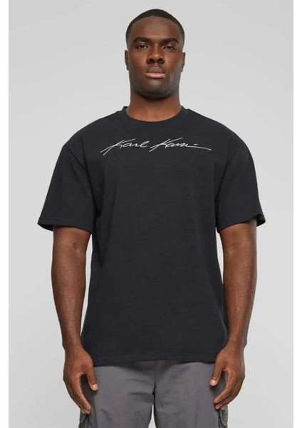 Autograph Heavy Boxy T-Shirt - %100 Pamuklu Siyah T-Shirt