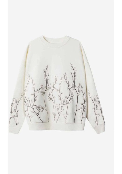 Organik Pamuklu Oversized Orchard Blossom Crewneck - Doğa Dostu ve Şık Tasarım (100 Karakter)
