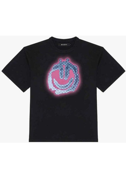 History Of Acid House T-Shirt – Yıpranmış Siyah Pamuklu Tişört