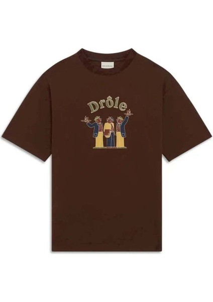Le T-Shirt Crillon: %100 Pamuk, Ribanalı, Koyu Kahverengi Tişört