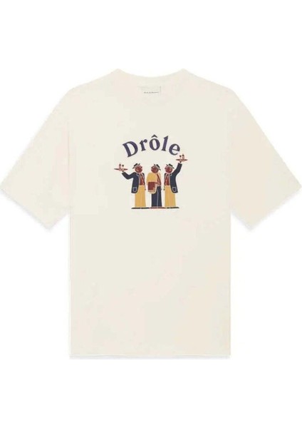 Cream 100% Pamuk Le T-Shirt Crillon - Yeni Sezon, Ribanalı Tasarım