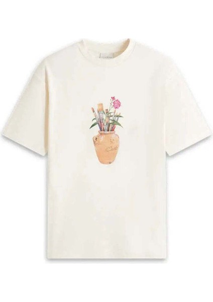 Le T-Shirt Pinceaux - %100 Pamuklu Rahat Fit Tişört, Ribanalı ve Özel Baskılı