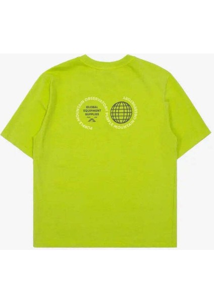 Lime Renk Globe Kısa Kollu T-Shirt - Erkekler Için Şık ve Konforlu