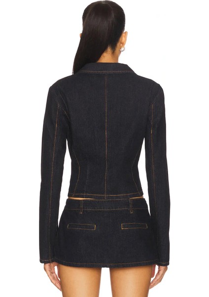 Kadınlar Için Lune Indigo Blazer - %95 Pamuk, Şık ve Rahat