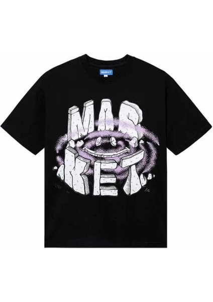 Smiley Portal T-Shirt - %100 Pamuk, Siyah, Erkekler Için Rahat ve Şık
