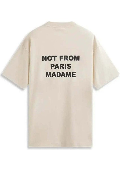 100% Pamuk Krem Renkli Erkek Slogan Tişört | Le T-Shirt fiyatları