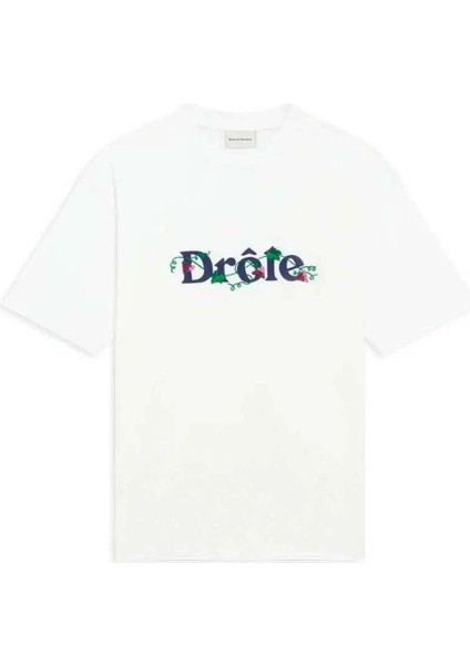 Le T-Shirt Drule Raisin: %100 Pamuklu Beyaz T-Shirt, Drôle Baskı ve Nakışlı
