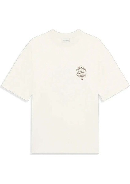 100% Pamuk Slogan Vignes T-Shirt - Rahat Kesim ve Ribana Yaka