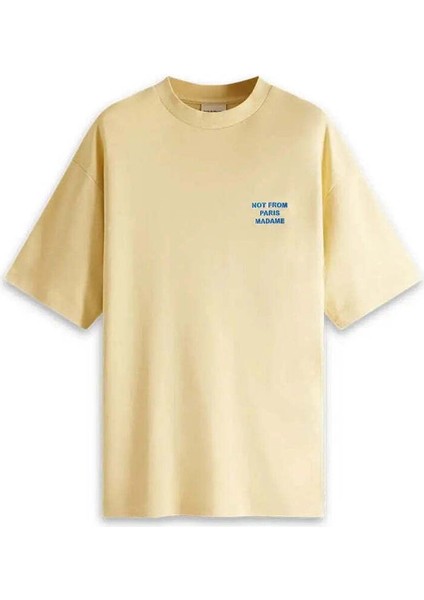 Şık Sarı Le T-Shirt Slogan: %100 Pamuk, Rahat Kesim ve Embroide Slogan fiyatları