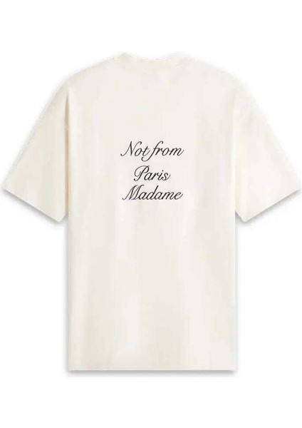 Rahat Kesim Le T-Shirt Cursive: 100% Pamuk, 'not From Paris Madame' Sloganı