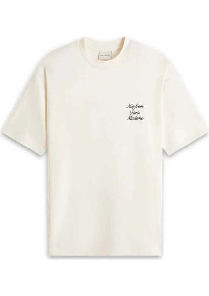Rahat Kesim Le T-Shirt Cursive: 100% Pamuk, 'not From Paris Madame' Sloganı fiyatları