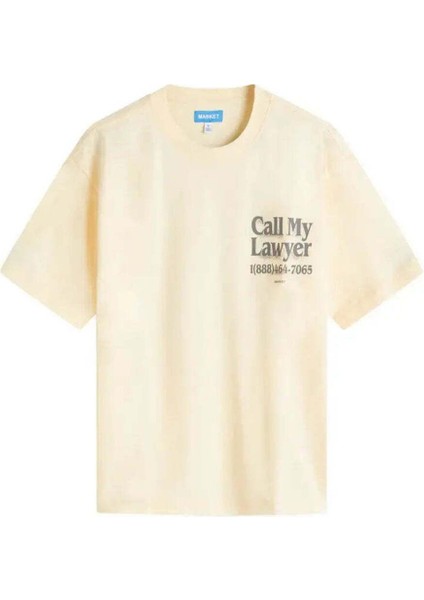 Erkekler Için %100 Pamuk Call My Lawyer 3D Tişört - Beyaz & Krema Renk Seçenekleri