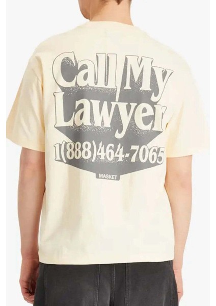 Erkekler Için %100 Pamuk Call My Lawyer 3D Tişört - Beyaz & Krema Renk Seçenekleri fiyatları